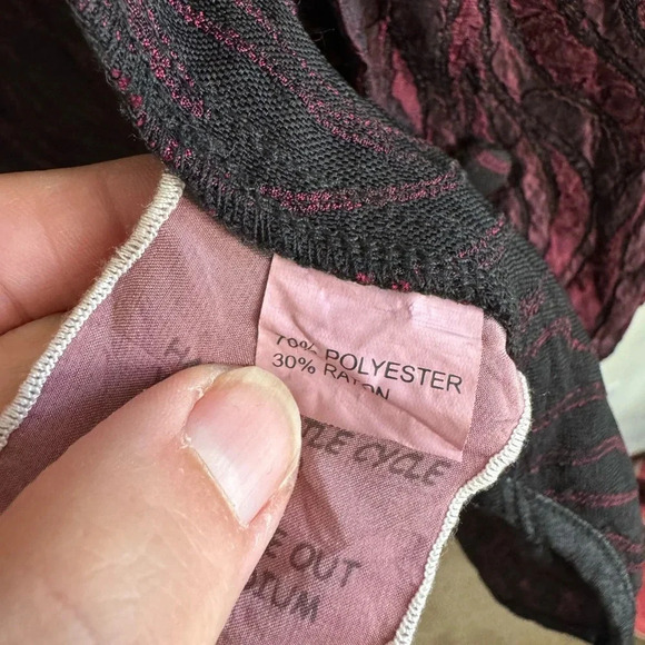 Harubella maroon and black textured swirl print cardigan jacket top size M - Picture 9 of 9